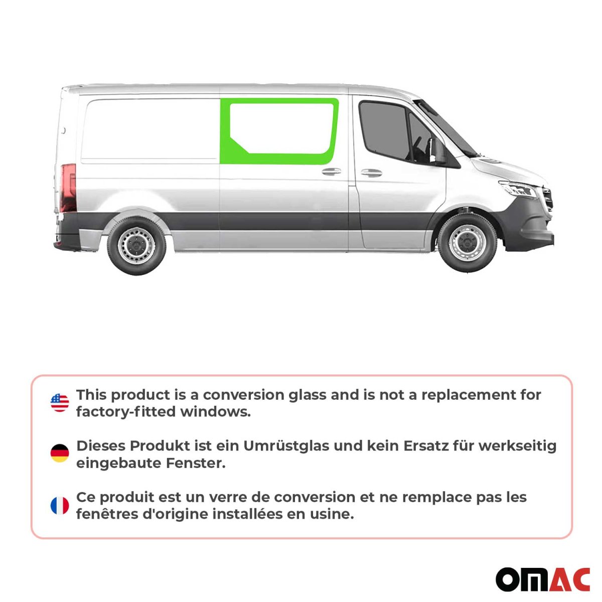 Mercedes Sprinter Front Side Fixed Glass - Omac - Galaxy - '11-'18